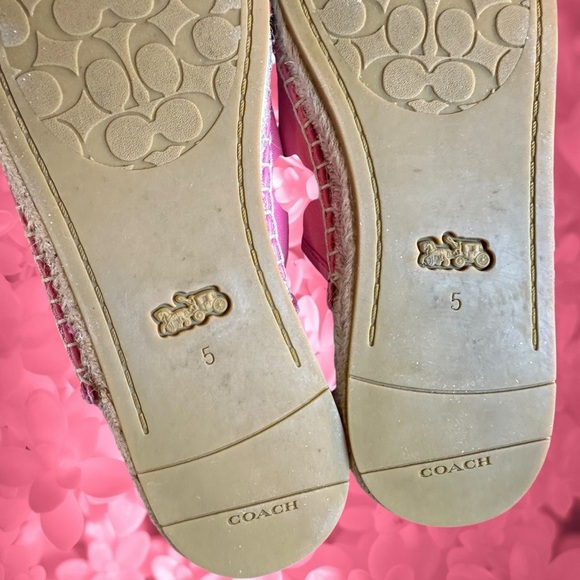 NWOT Coach 'Cassidy' Leather Slip-On Espadrille Mules in "Pink Ruby" Size 5 - Picture 11 of 15
